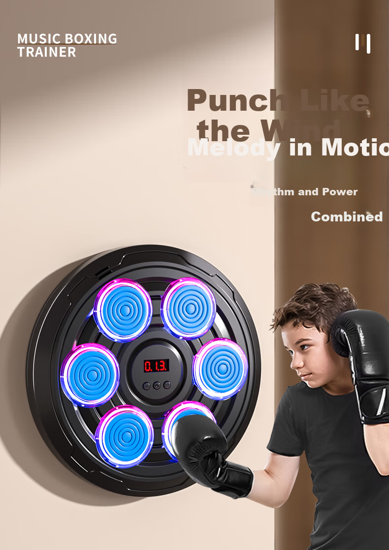 Miaobeile Children's Smart Music Boxing Machine Wall Target 6-10 Years Electronic Reaction Target Adult Boxing Trainer Birthday Gift 1