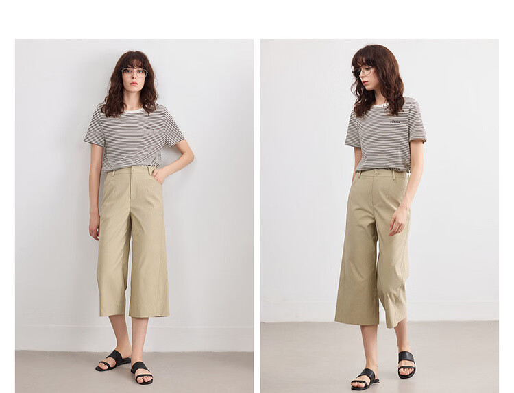 Demana [Walking Comfort] Summer Minimalist Commuter Seven-Point Straight-Leg Loose Slim Petite Women's Casual Pants 10