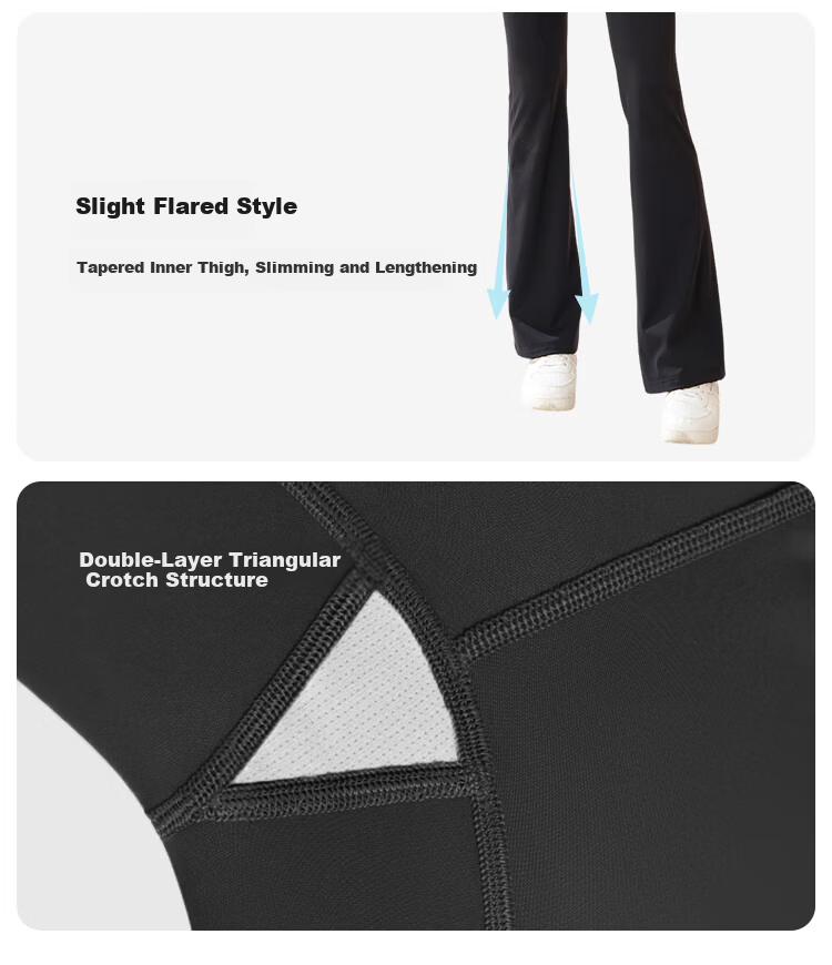 FitonTon Women's Casual Pants 2025 New High-Waist Slimming Flared Yoga Pants Elastic Waist Tapered Draped Stretch Pants 13