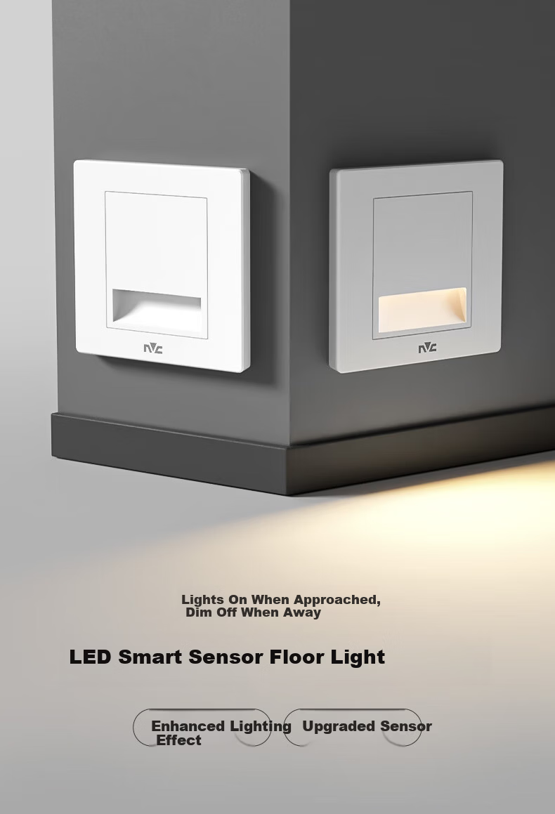 NVC Radar Sensor Smart Footlight Night Light 86 Embedded Corridor Passageway Silver Gray 1