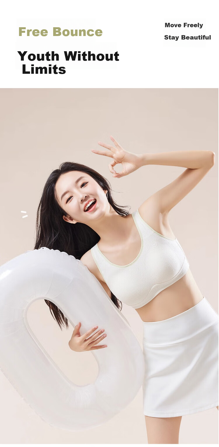 GUJIN Zero-Dye Organic Cotton 2-Pack Seamless Girls' Underwear Development Stage II Teen Bra for Middle and High School Students Size 85 12