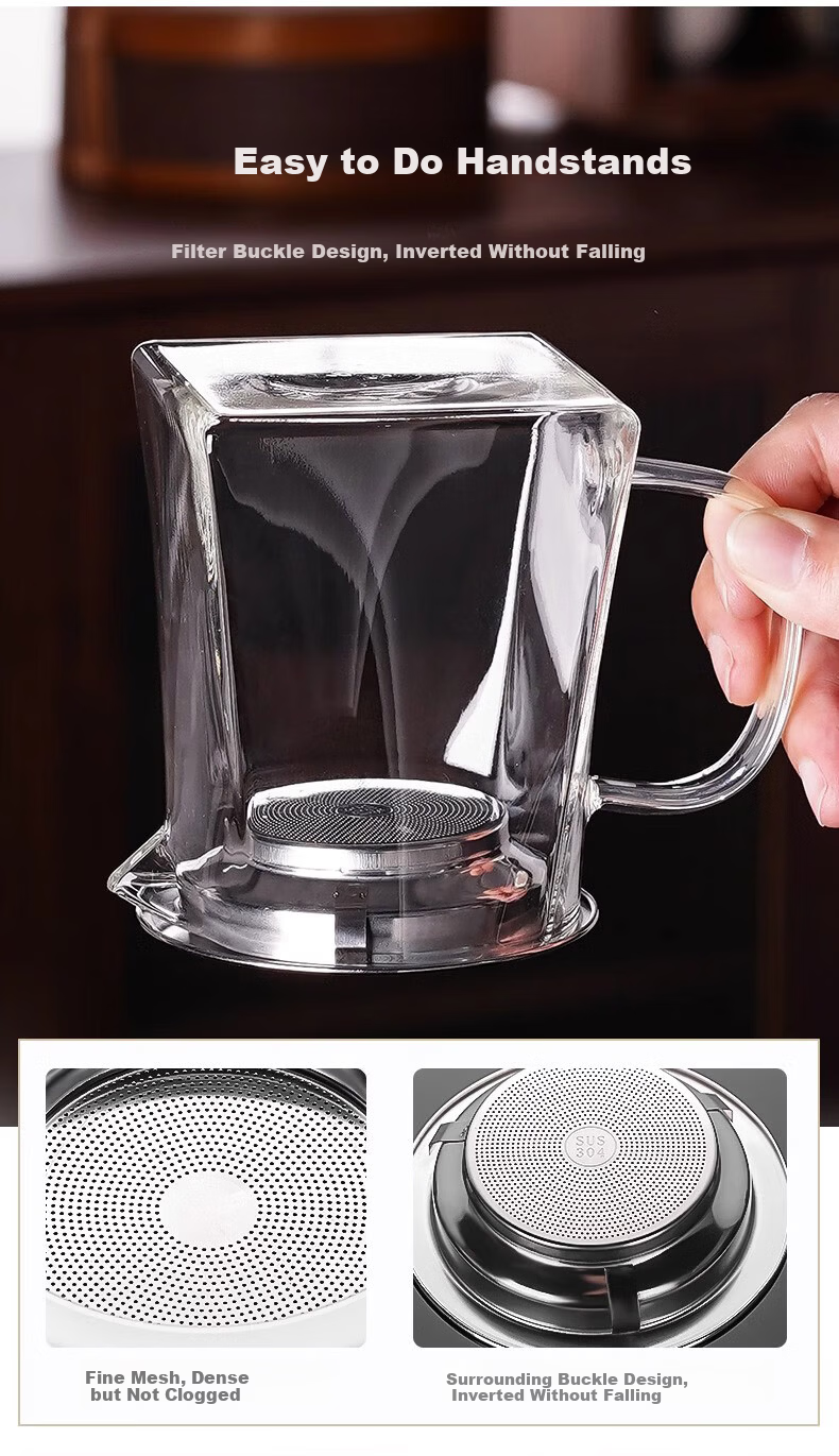 Glass Fair Cup with Tea Strainer Filter Gongdao Cup Tea Set Accessory Kung Fu Tea Cup 7