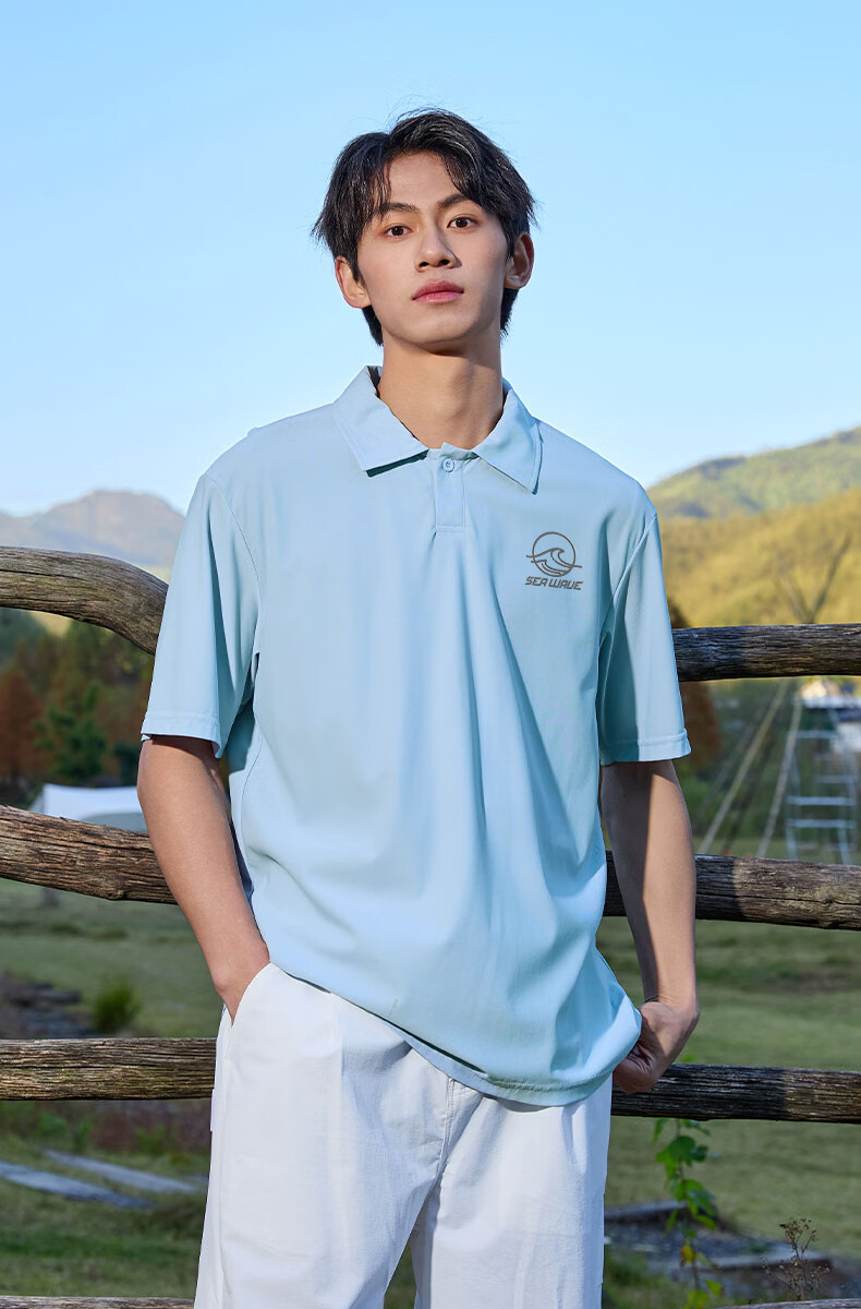 Baleno Short-Sleeve Polo Shirt for Men, Summer 2026 New Style Waffle Knit Wrinkle-Resistant Collared T-Shirt, Five-Sleeve Top for Trendy Me 18