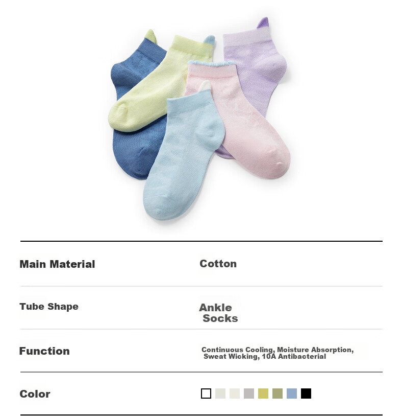 Bananain 302Cool Kids Antibacterial Mesh Jacquard Breathable Short Socks for Boys and Girls Ages 6-12 3