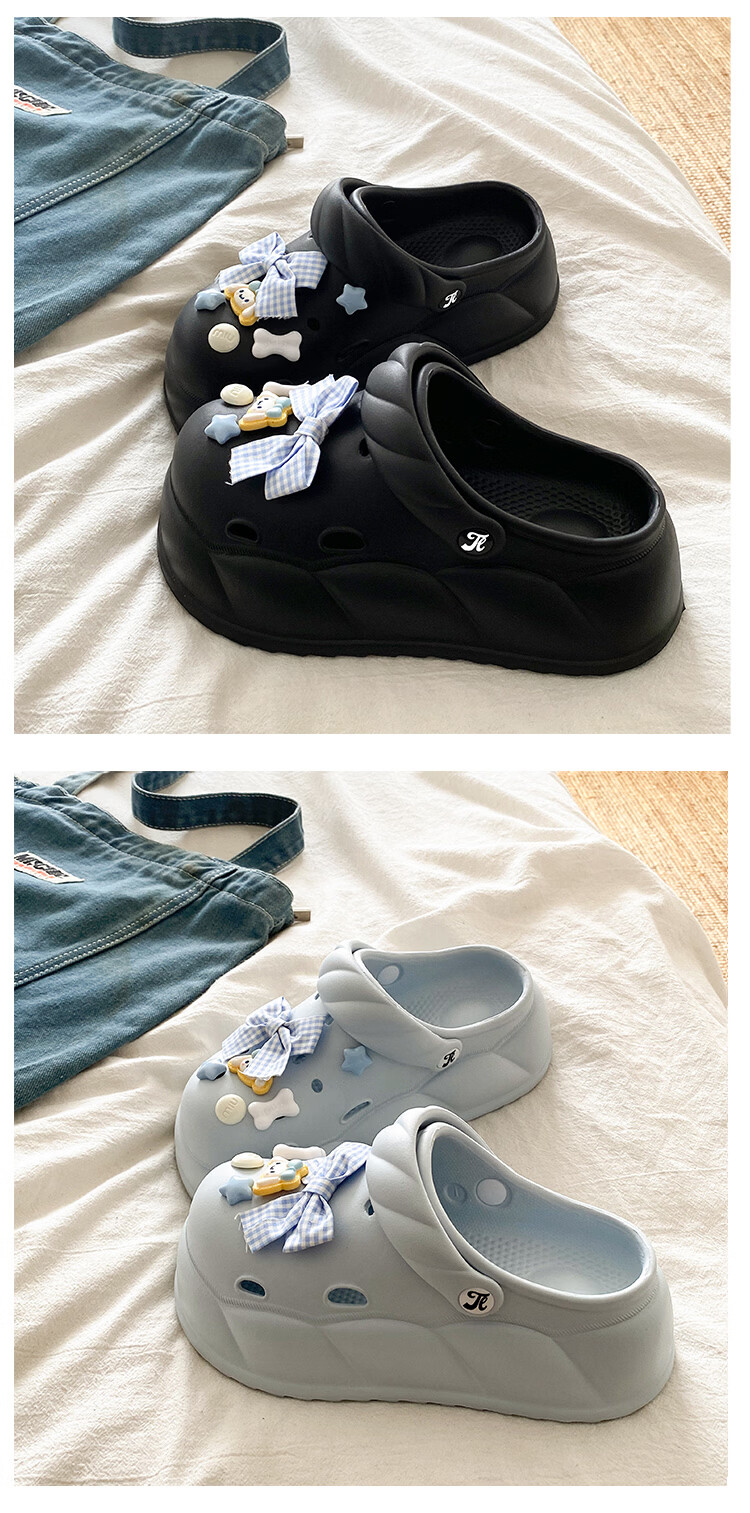 TonLion Women's Sandals 2026 Summer Breathable Hole Shoes Thick Sole Height Increasing Casual Beach Shoes Fashion White Size 40/41 10
