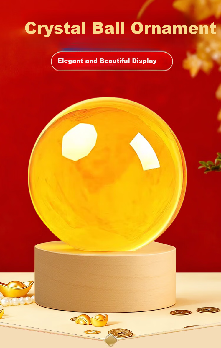 Bin Yue White Crystal Ball Ornament White Artificial Crystal Ball Glass Sphere Living Room Entryway Decoration White 10cm 3