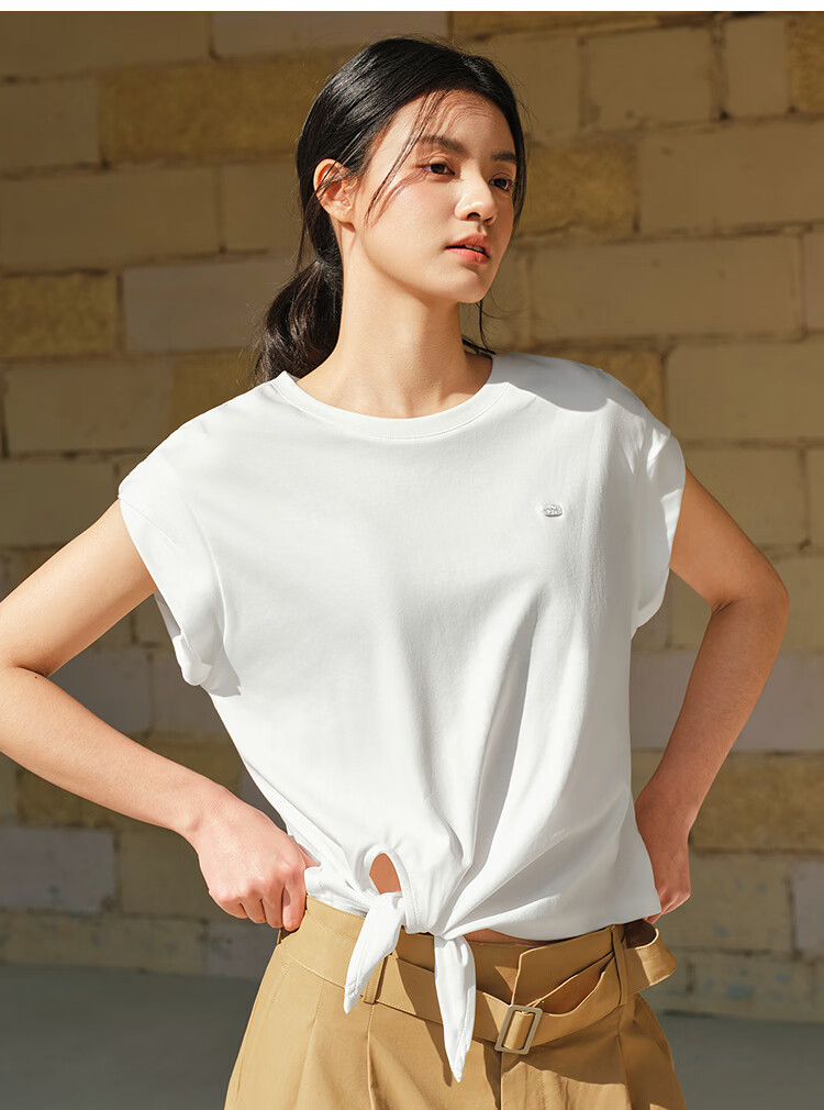 Semir Women's Summer Short Sleeve T-Shirt with Knot Design 2026 Mall Style 101326100060 20