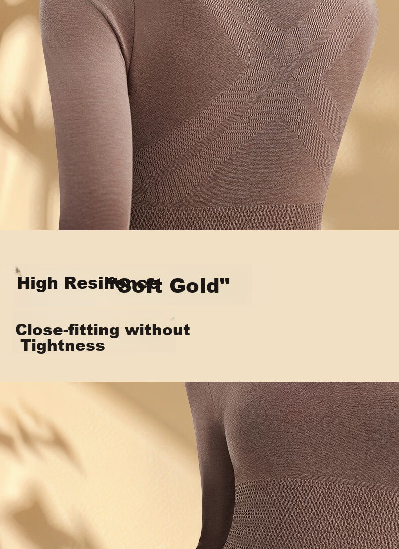 Tingmei Women's Thermal Wool Heating Seamless Slim Fit Autumn Winter Body Shaping Set Black L 17