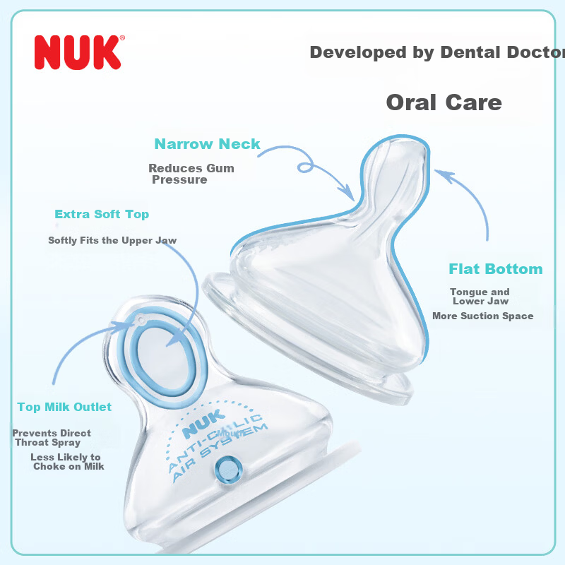 NUK Wide Neck Temperature-Sensitive White PPSU Baby Bottle with 0-6 Months Nipple 150ml Anti-Colic Anti-Choking