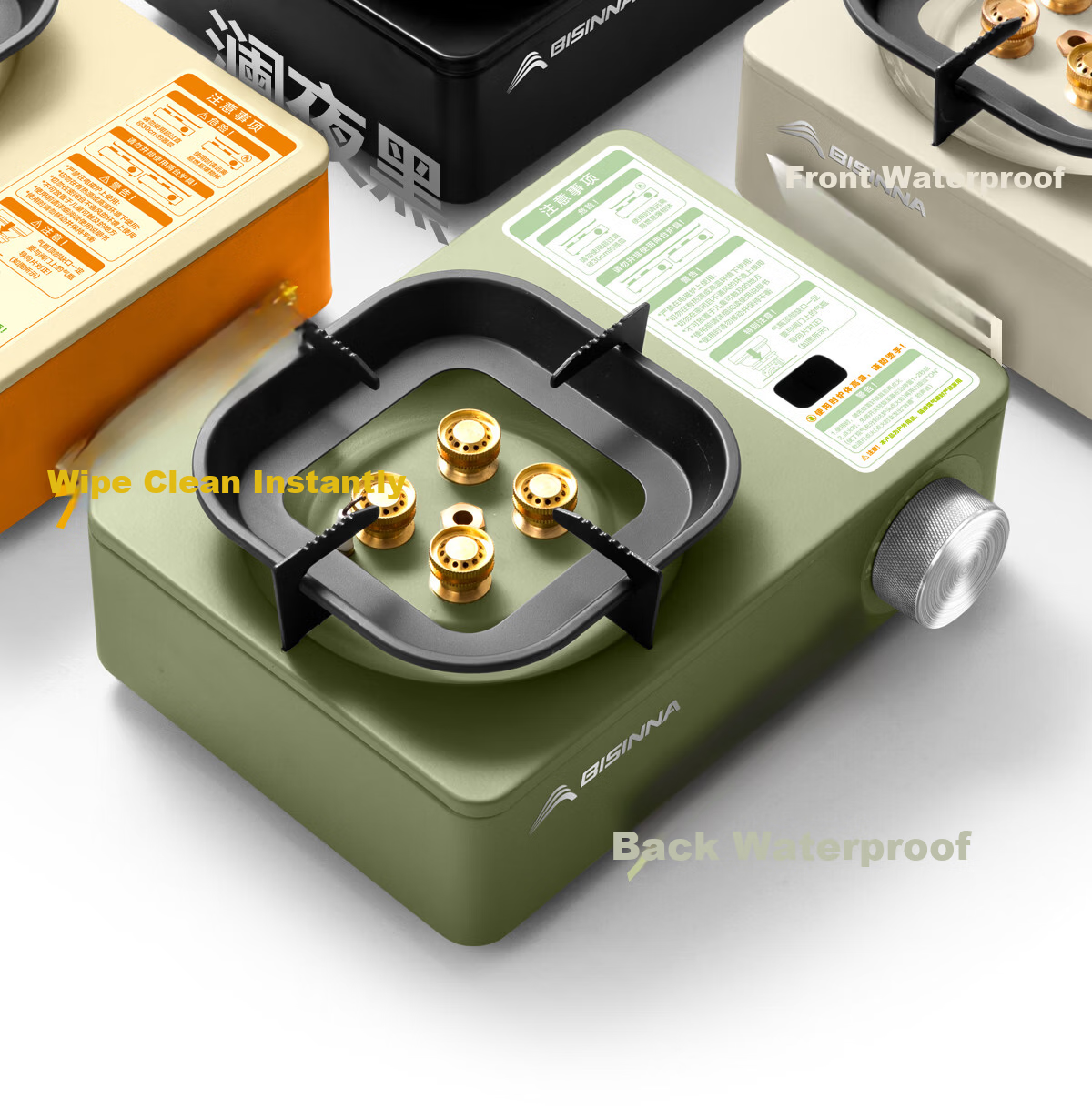 Beishanlang Outdoor Portable Gas Stove Windproof Explosion-Proof Camping Stove High Flame Magnetic Stove Household Gas Cooker Lanye Black 26