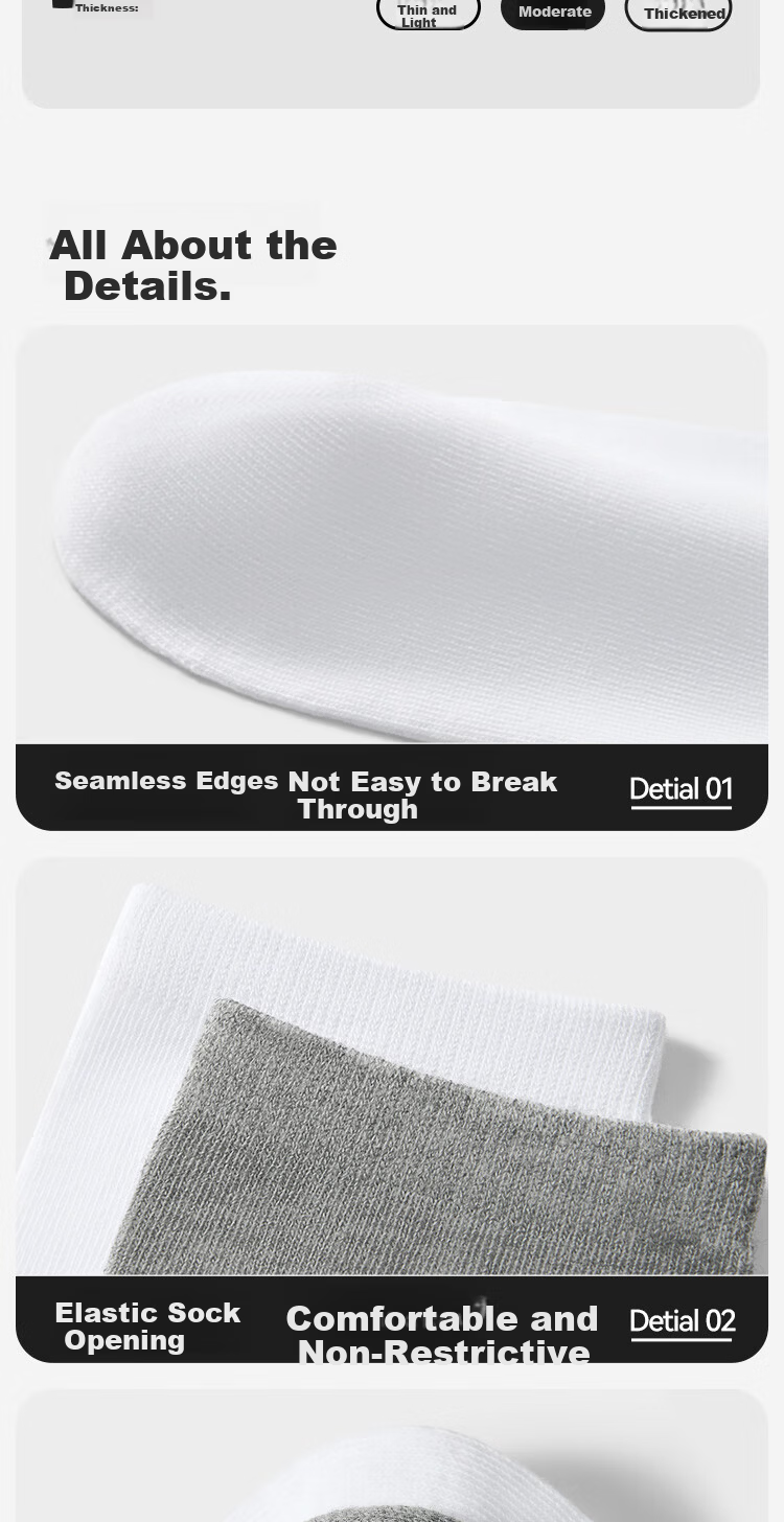 HLA Disposable Cotton Mid-Calf Socks for Men and Women 7A Antibacterial Travel Daily Use No-Wash Sports Casual Mid-Length Socks 7 Pairs Pack 11