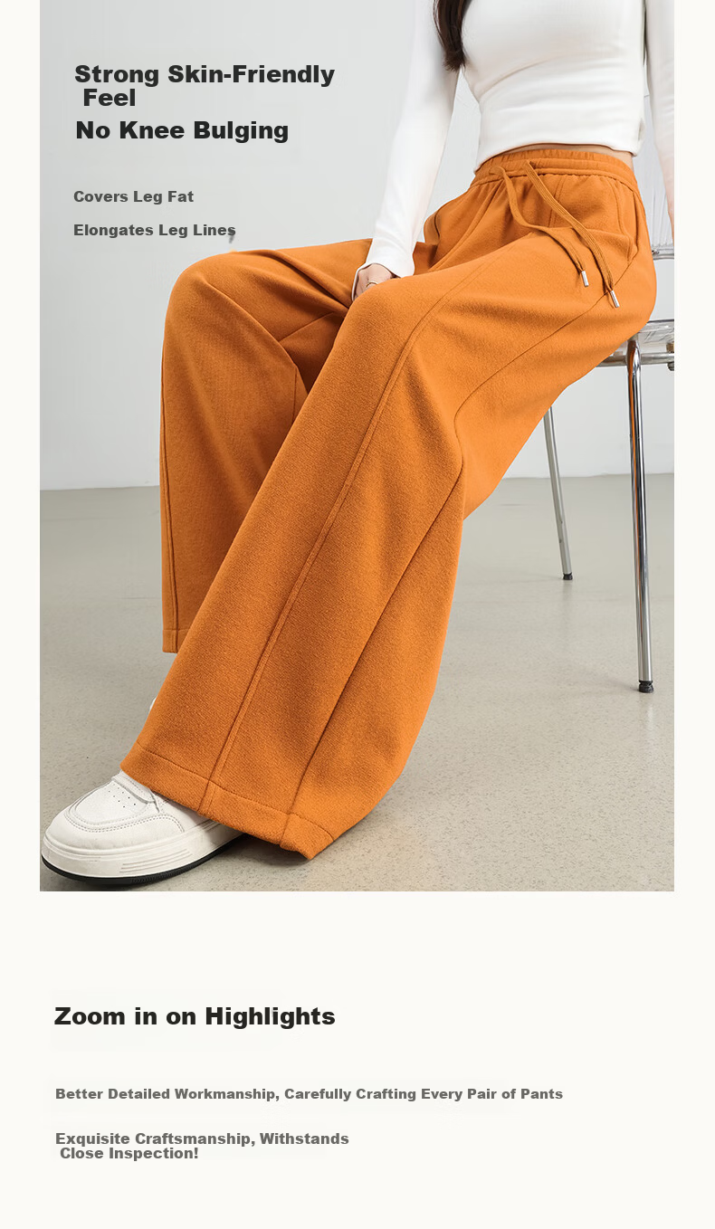 Borui Glutinous Rice Curved Blade Pants Women's 2026 New Spring Wide-Leg Slim Casual Red Banana Pants with Center Seam 11