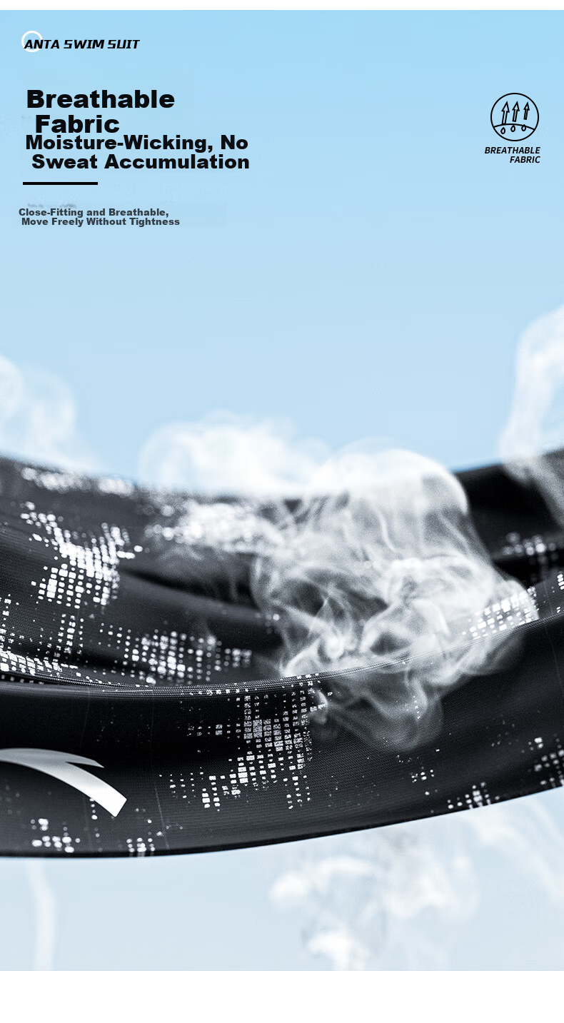 ANTA Men's Double-Layer Quick-Dry Beach Swim Trunks, Professional Five-Point Swimming Shorts, 2026 New Model 9