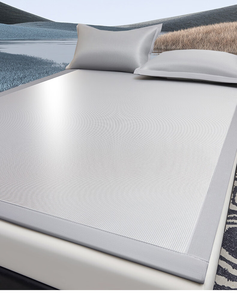 MUJI Class A Ice Silk Bed Sheet Three-Piece Set Washable Summer Home Bed Cover Pillowcase 150*200cm 2