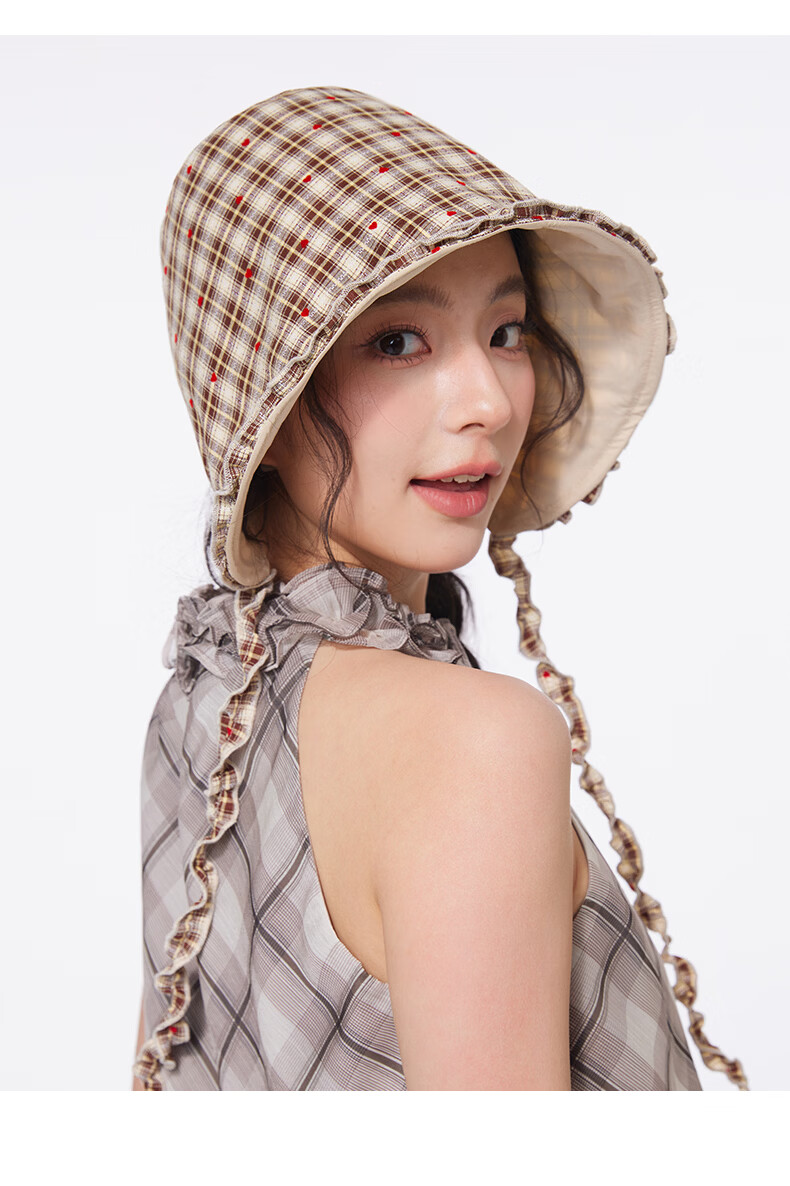 CACUSS Women's Summer Sun Hat Lightweight Bucket Hat Heart Lampshade Hat Age-Reducing Ruffled Sun Hat Honey Yellow 12