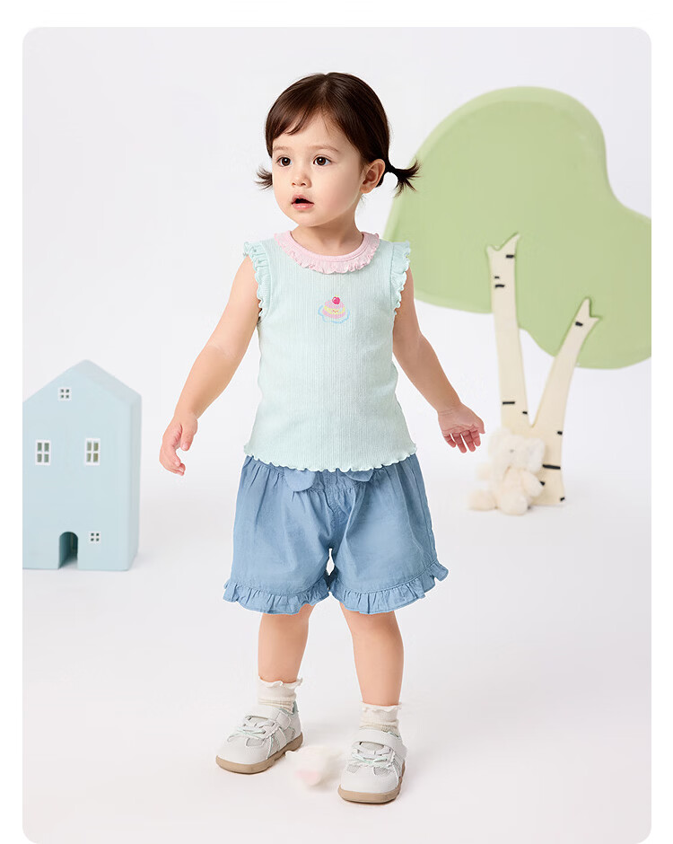 Balabala [balaOne] Baby Vest Infant Top Girls Summer Outerwear 2026 Sweet 24