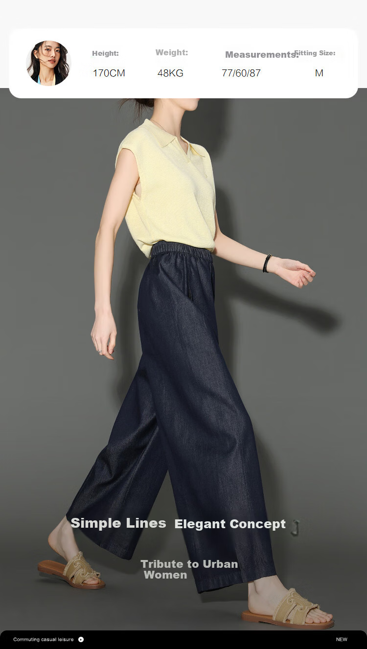 Demana [Lyocell Cotton Blend] Spring Relaxed Drawstring Elastic Waist Cropped Slim Wide-Leg Jeans for Women Premium 6