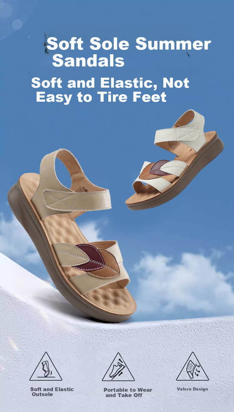 Zulijian Elderly Shoes Summer Women's Outdoor Flat Breathable Sandals Beach Shoes 86115K Black Size 41 1