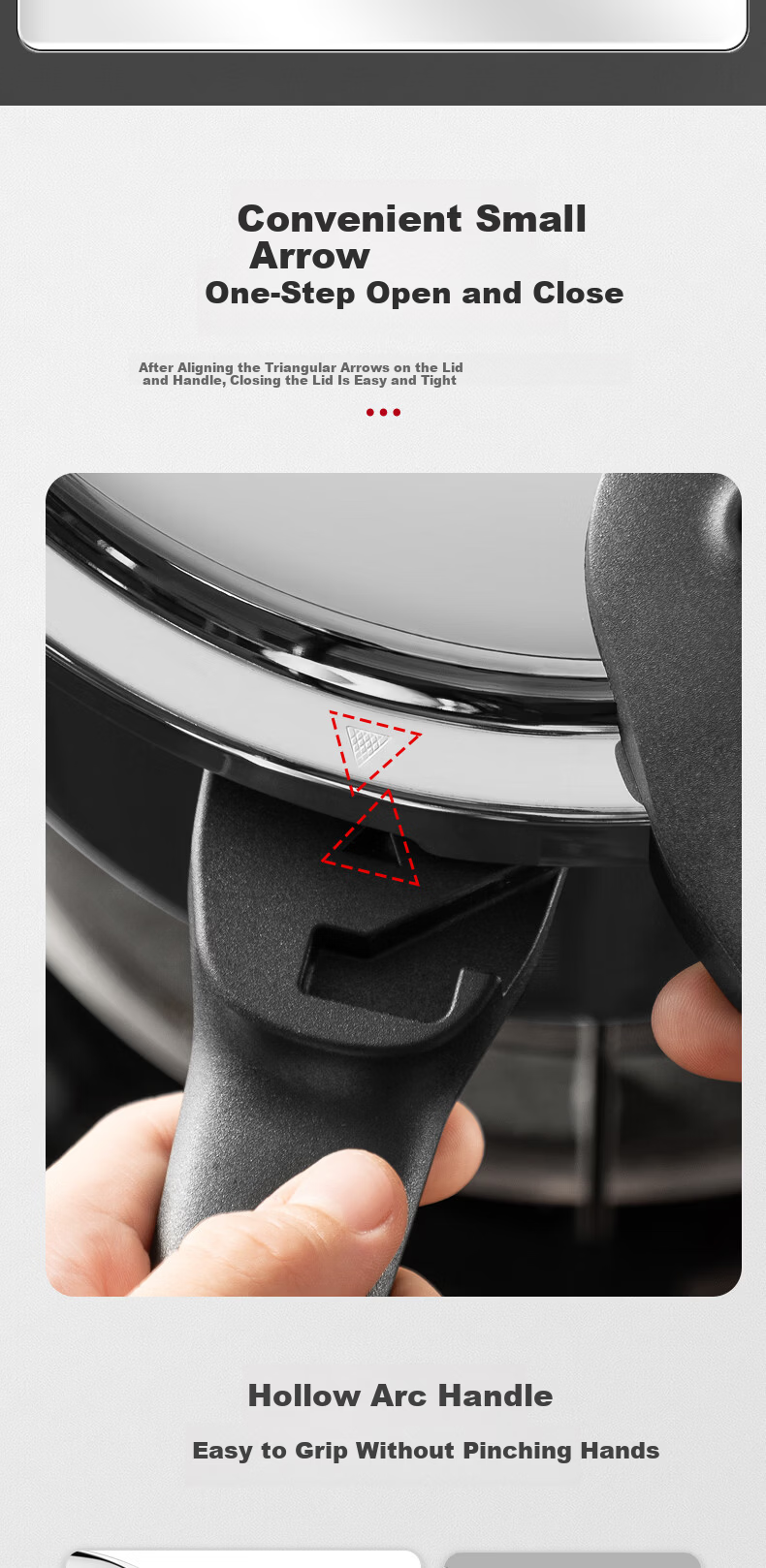 SUPOR Pressure Cooker 304 Stainless Steel Thickened Explosion-Proof Safe Large Capacity 22cm Pressure Cooker for Gas and Induction Cookers 3