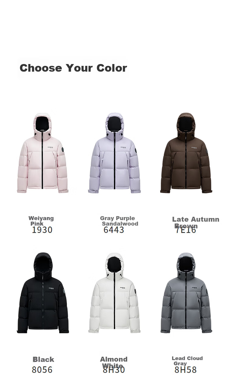 Bosideng Off-Season Unisex Sports Series Short Hooded Thickened Down Jacket Stylish Youth Coat 15