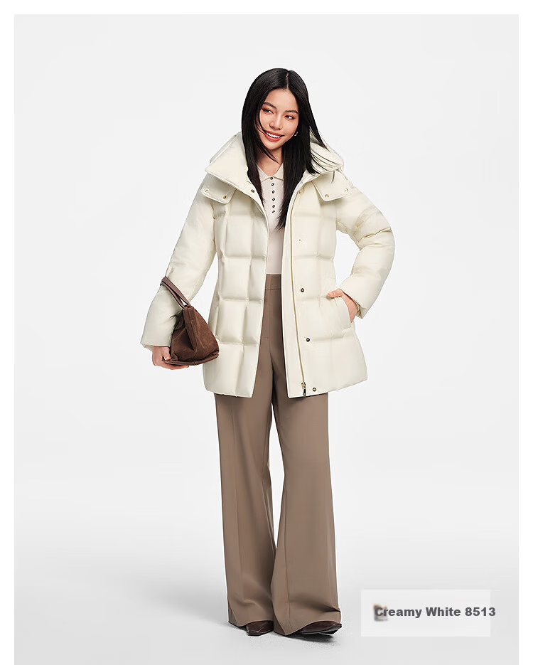 BOSIDENG Women's Thickened Goose Down Hooded Business Jacket Winter Coat New Year Red Hot Sale 18