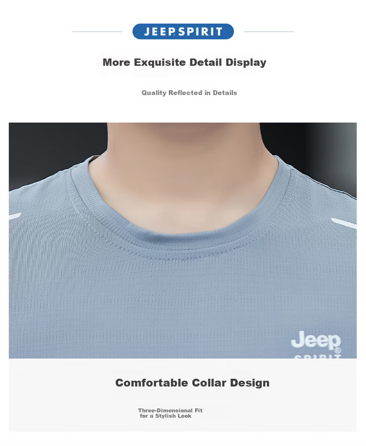 JEEP SPIRIT Men's Ice Silk Summer Sports Quick-Dry Sleeveless Loose Casual Base Tank Top Vest T-Shirt 4