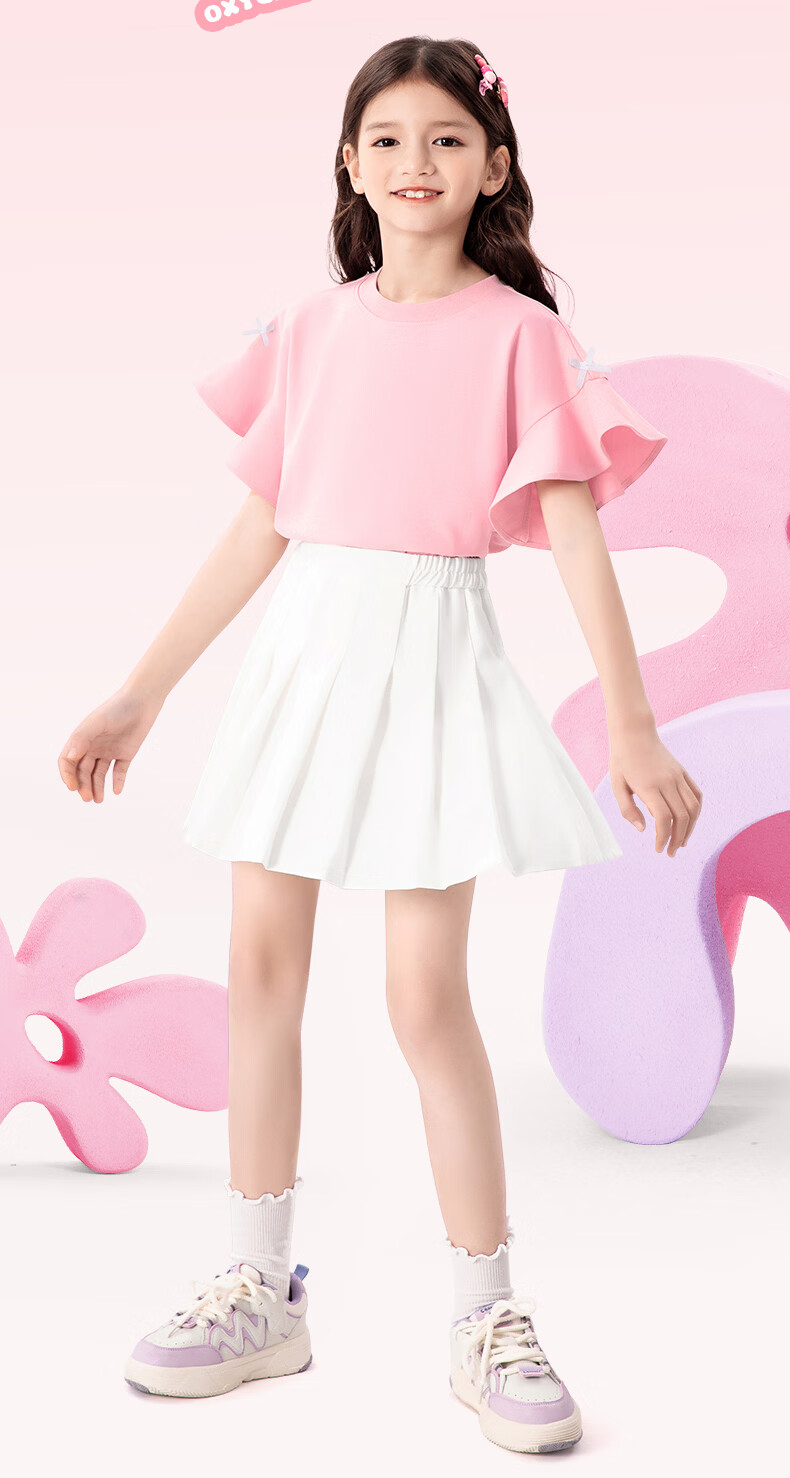 Mark Fairwhale Pleated Skirt Girls Short Skirt School Style Summer 2026 New JK Skirt Children's Sports Skirt White 130 2