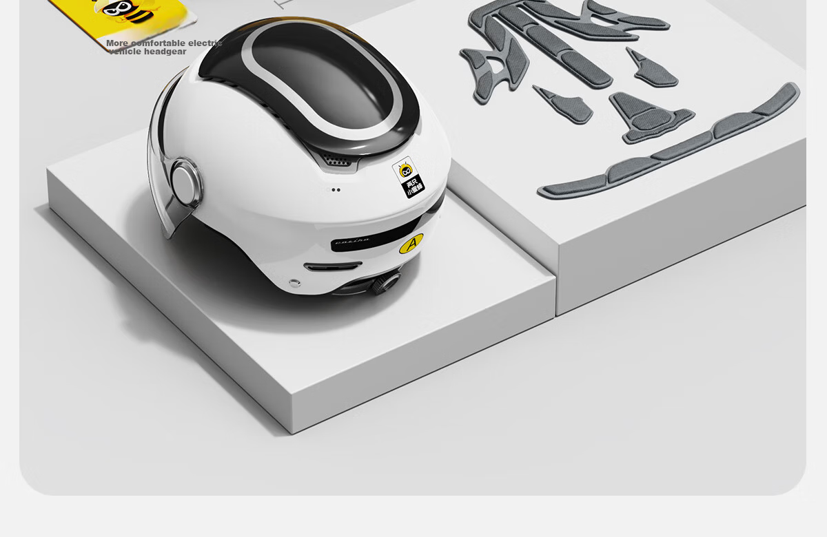 TWOBEE 3C Certified Electric Motorcycle Helmet, Four-Season Universal Half Helmet, Sun Protection and Anti-Fog Dual Visor, Zero-Pressure Sunroof, Unisex Electric Scooter Helmet TK47 53