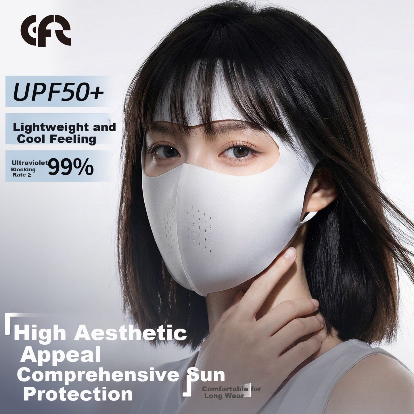 EFZ Full Face Sunscreen Mask for Women UV Protection Breathable Face Bikini Cycling Driving Ice Silk Full Face Sun Protection Mask