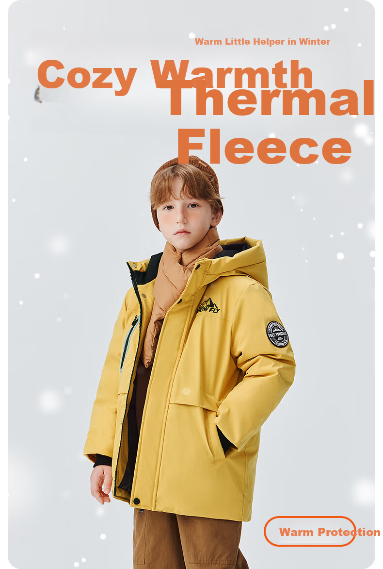 SNOWFLYING Kids Down Jacket Winter Thickened Warm Mid-Length Black 170 for Boys and Girls 2