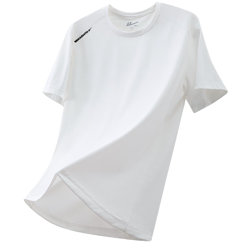 Warrior Men's Short Sleeve Summer Breathable Ice Silk Quick-Dry Running Fitness Sports Crew Neck T-Shirt Sweat-Absorbing Top