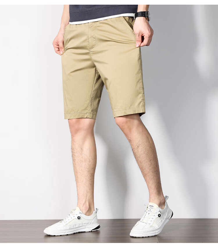 Hodo Men's Summer Fashion Simple Cotton Comfortable Breathable Versatile Five-Point Sports Work Shorts 15