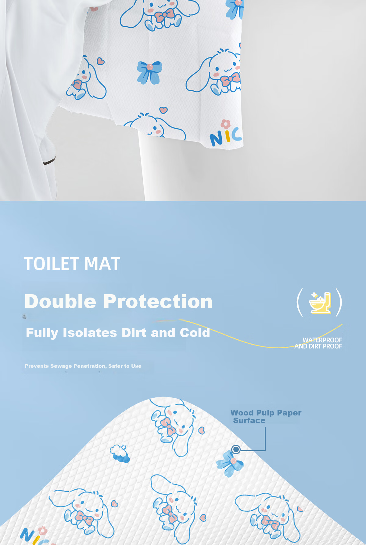 BADIGAO Disposable Full-Coverage Toilet Seat Cover Maternity Commode Pad Travel Hotel Portable Toilet Seat Paper 4