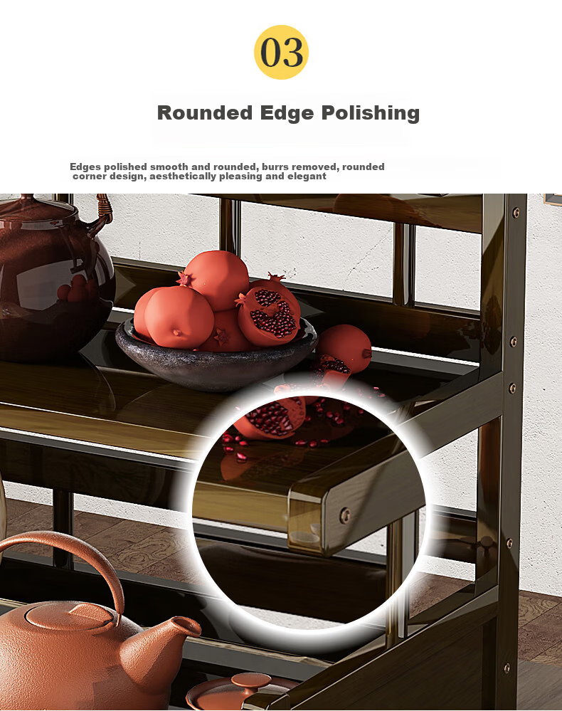 Wo Jia Tea Set Storage Rack Desktop Small Antique Display Shelf Tea Table Tea Cabinet Tea Rack Tea Leaf and Tea Cup Holder Organizer 8