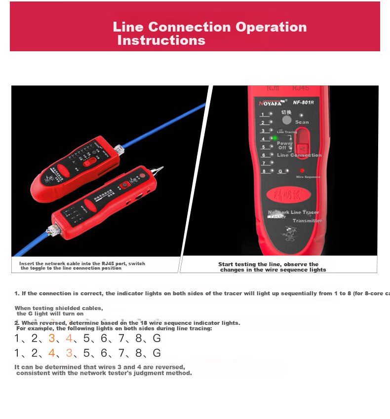 Smart Mouse NF-801R Cable Tracker Network Cable Tester Line Locator Anti-Burn PoE 13
