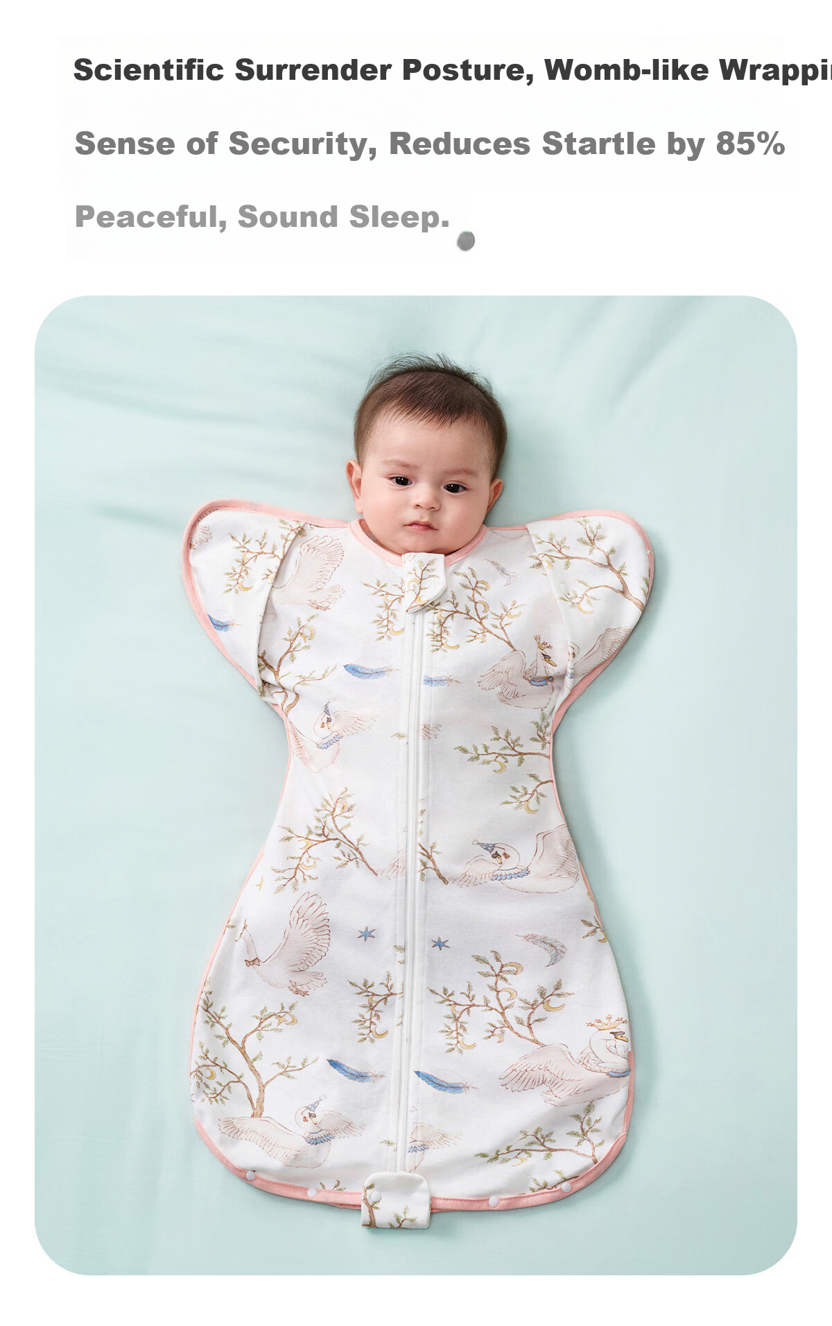 JOYNCLEON Newborn Baby Sleeping Bag Anti-Startle Swaddle Pure Cotton Kick-Proof Blanket Green L Jsd195963 7