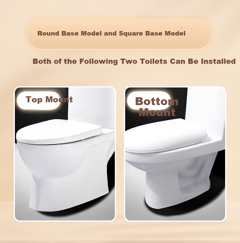 Jingmi Premium Slow-Closing Toilet Seat Universal V-Shaped Thickened Top-Mounted Toilet Lid Cushion 7006 2