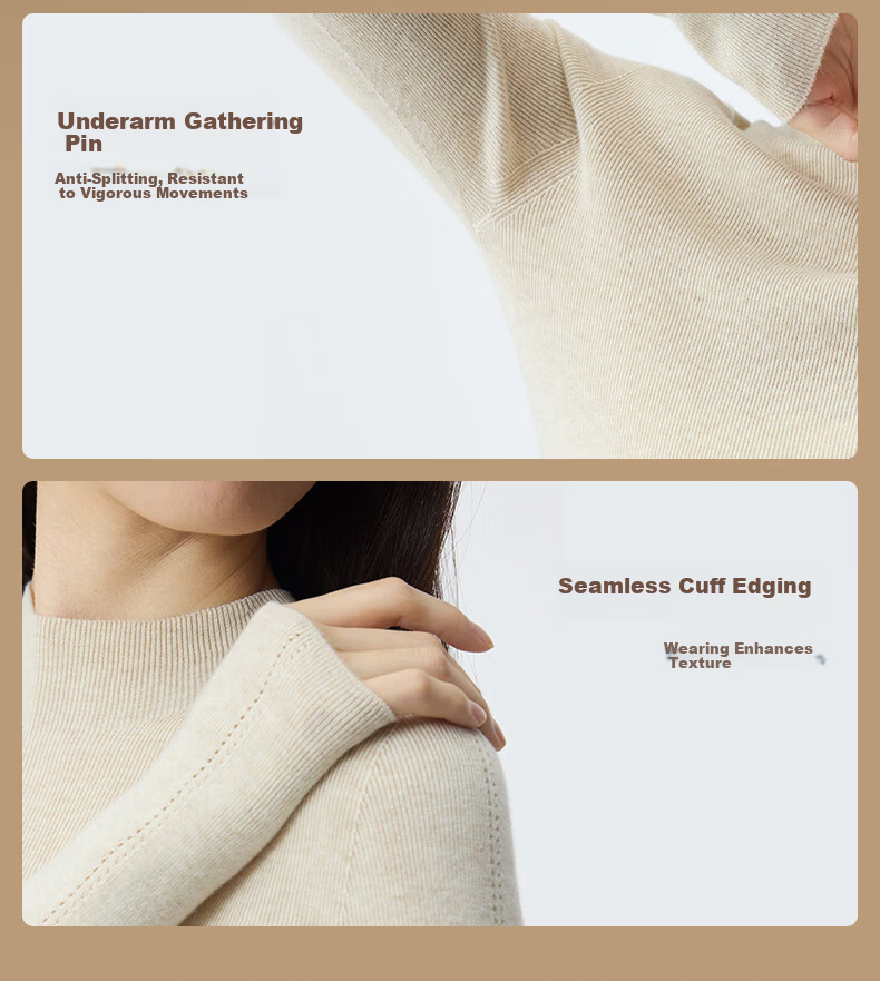 PurCotton Guo Jingjing Recommended Seamless Zero-Feel 100% Long-Staple Cotton Anti-Static Soft Cotton Sweater 24