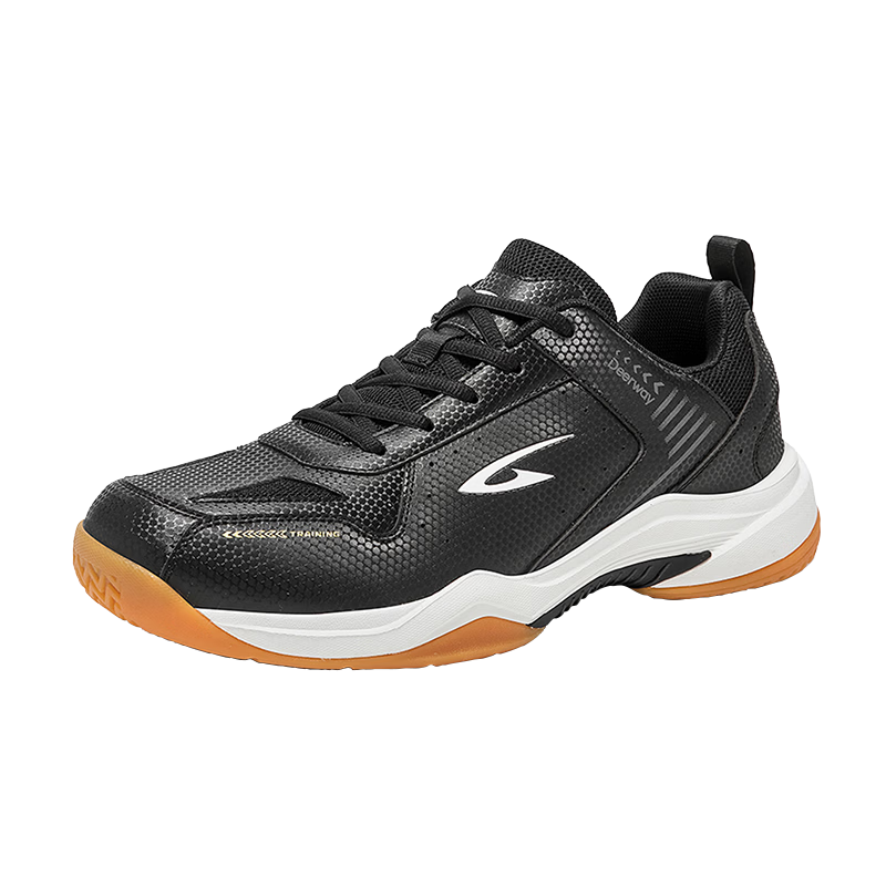 DEERWAY Badminton Shoes Youth Adult Universal Casual Soft Sole Non-Slip Sports Leisure Shoes Black Size 40
