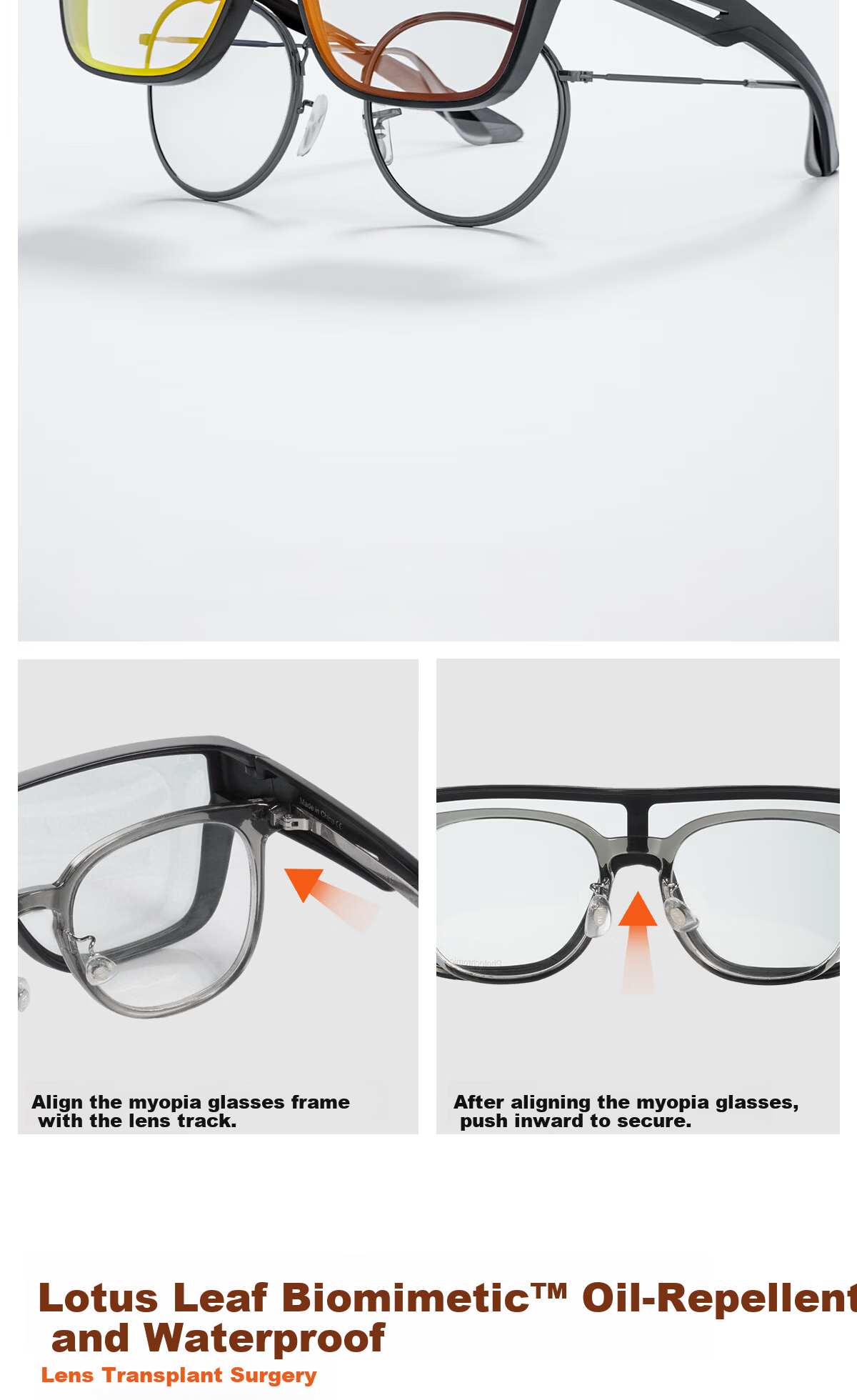 KAPVOE Cycling Glasses, Myopia Over- Glasses, Day And Night Use, UV Protection, Windproof, Dustproof, Large Frame, Photochromic Goggles 3