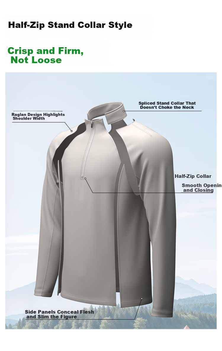 JD Jingzao Fleece Thermal Sports Long Sleeve T-Shirt Men Spring Fleece Warm Half-Zip Sweatshirt Dark Khaki S 11