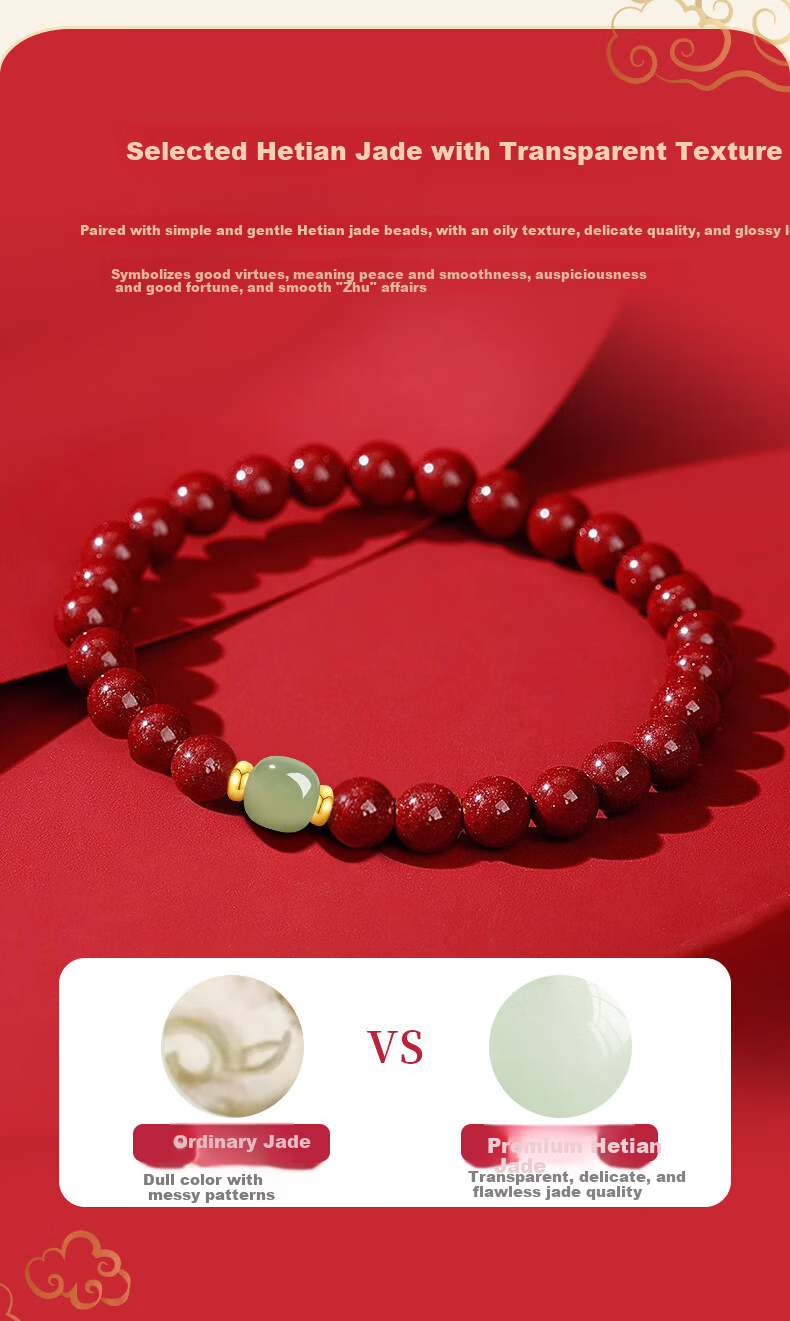 ALLOVE Slim Waist Cinnabar Bracelet for Women 2026 New Birthday 520 Valentine's Day Gift for Girlfriend Wife 4