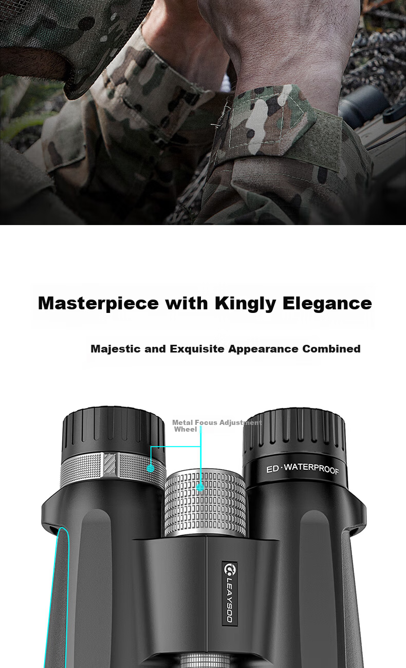 Leaysoo Explorer 10X50ED High-Definition High-Magnification Nitrogen-Filled Waterproof Binoculars with Wide-Angle Lens for Professional Use And Mobile Phone Viewing 2
