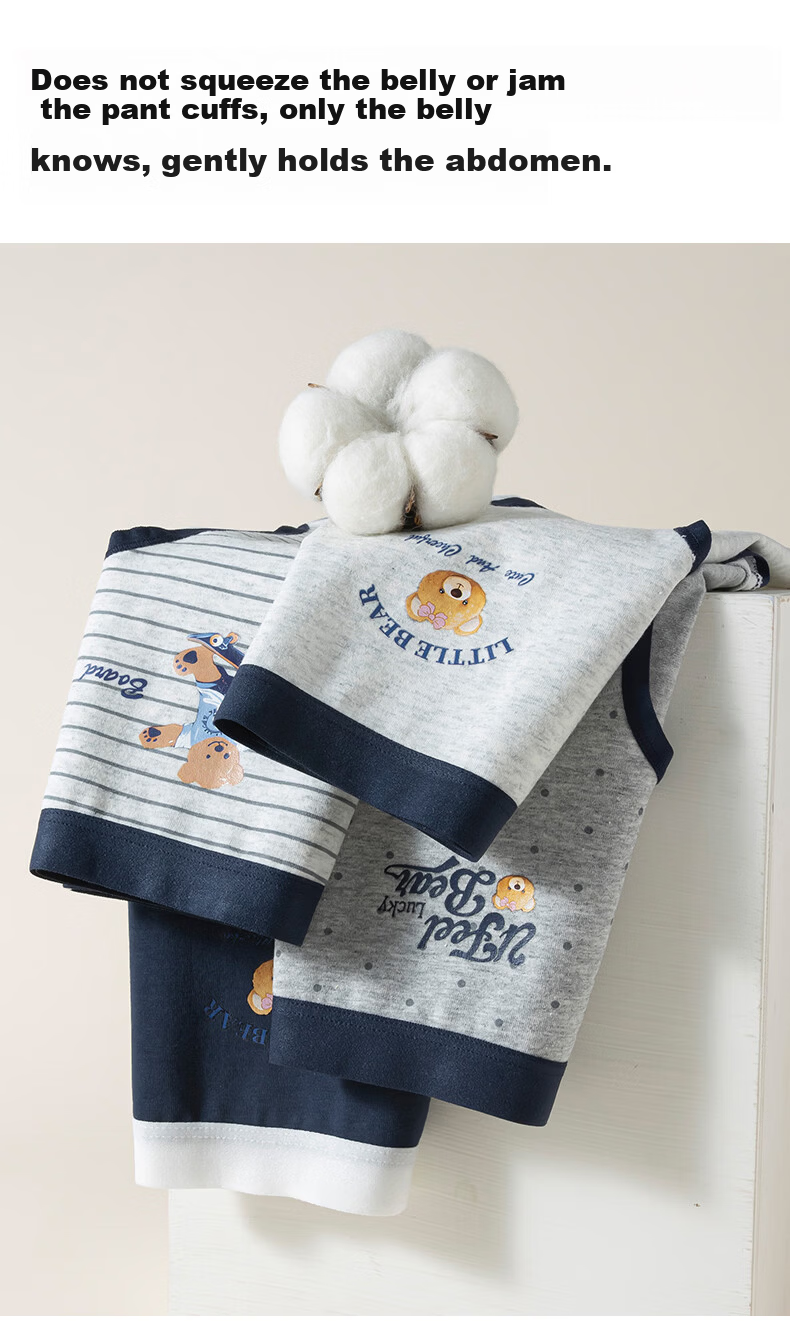 UFEEL Cotton Gusset Bear Print Girls' Underwear 2XL 140-160 Jin Striped Bear + Light Heather Gray + Polka Dot Bear 3-Pack 11