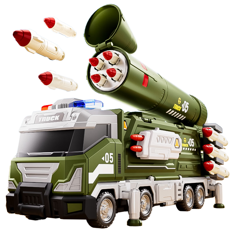 Aojia Kids Toy Car Rocket Missile Launch Track Transforming Military Alloy Vehicle for Boys Age 3-6 Birthday Gift