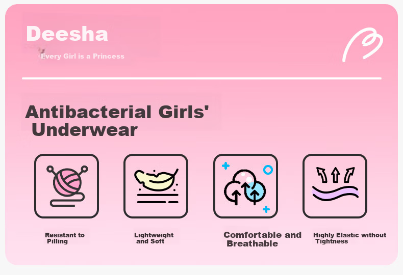 DEESHA [7a Antibacterial] Girls' Children's Briefs Youth Teen Triangle Shorts 1