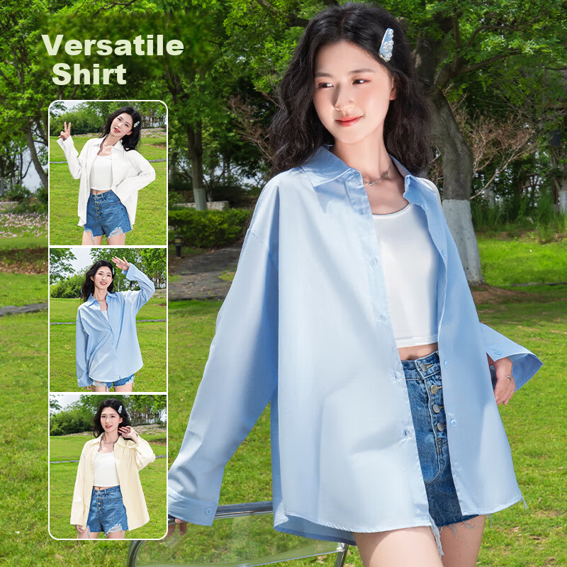 Baleno Women's Pure Cotton Long Sleeve Shirt 2026 New Loose Casual Blouse High-End Commuter Thin Jacket