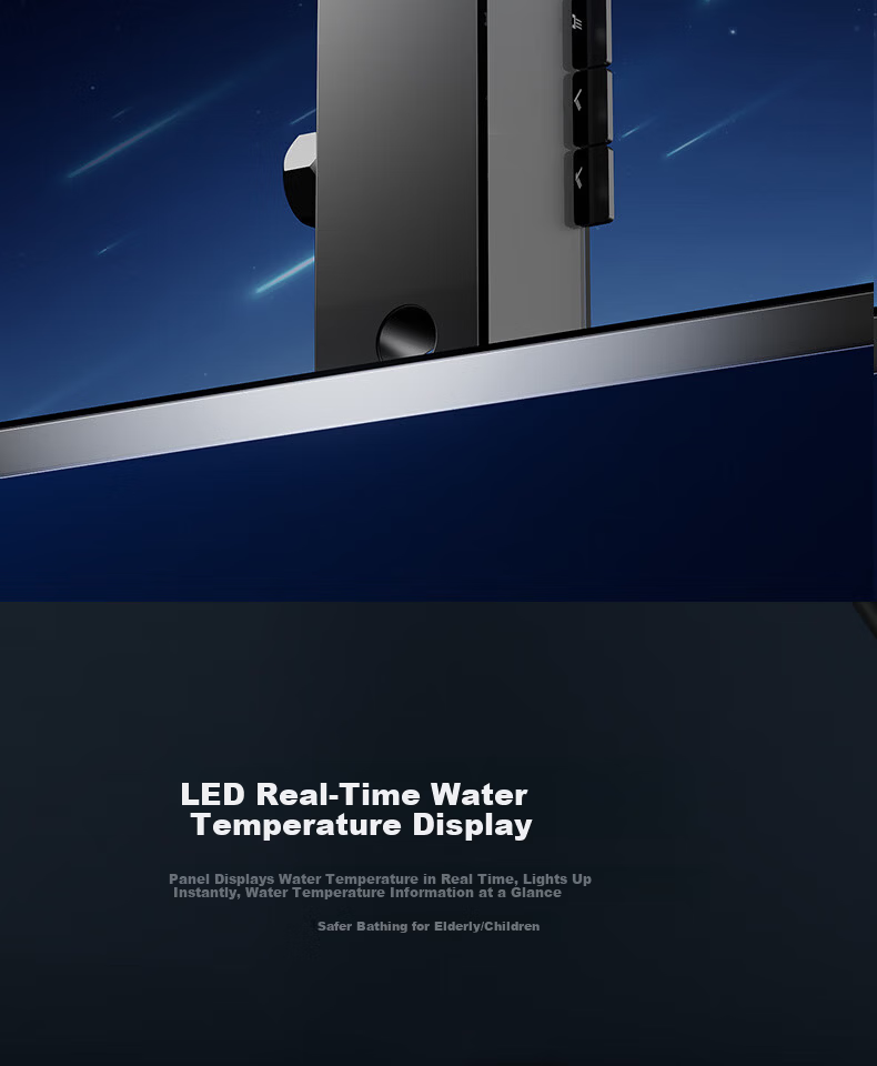 SSWW Shower Set Small Apartment Digital Display All-Copper Bathroom Split Simple Piano Key Pressurized Shower TS9 7