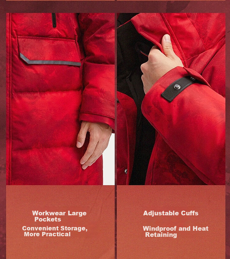 BOSIDENG Off-Season Extreme Cold Goose Down Jacket Unisex Winter Thickened Mid-Length Windproof New Year Red Coat 19