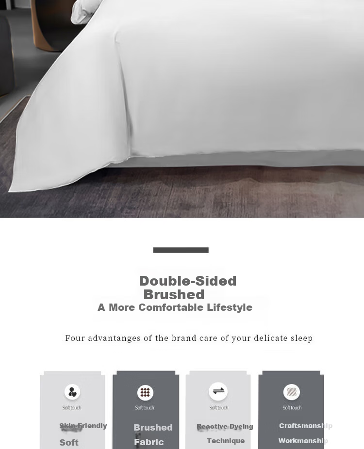 ZiiU Hotel Bedding Set 3-Piece Pure White Sheet Duvet Cover Pillowcase Silky Wrinkle-Resistant Durable 1.2m Bed White 4
